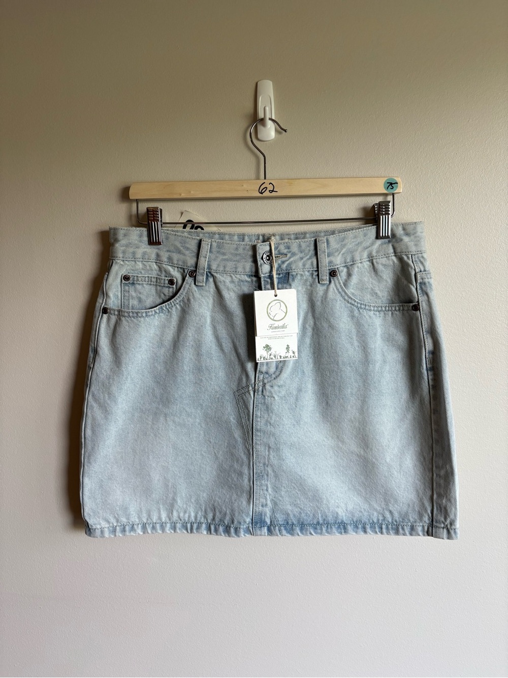 Kuwalla Light Wash Denim Mini Skirt